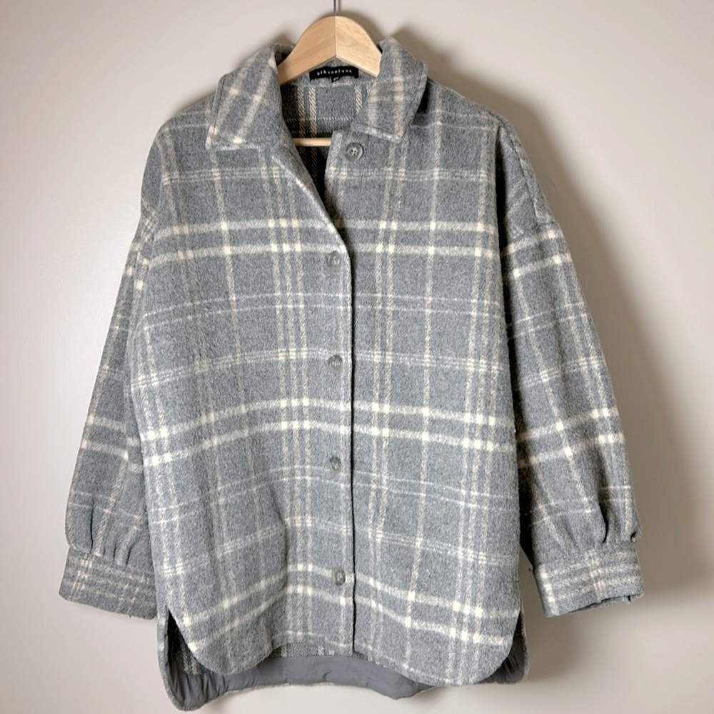 Gray Plaid Button Down Shirt